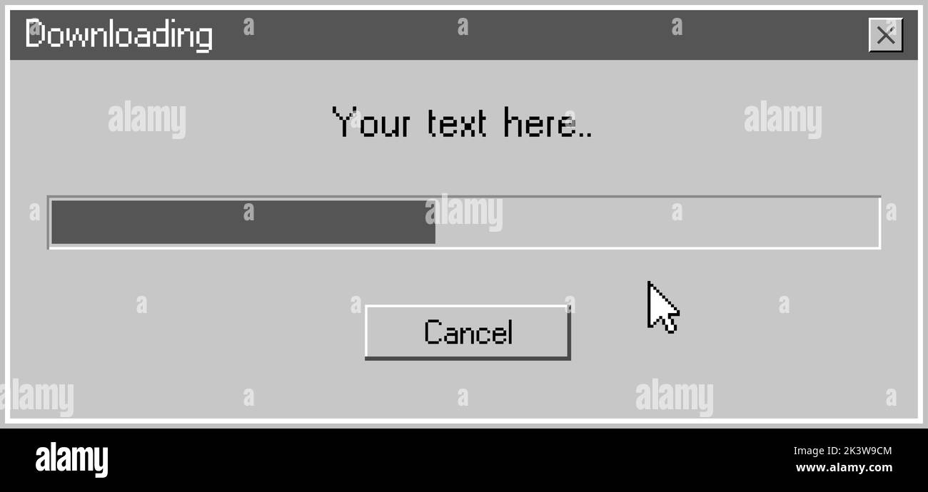 Retro progress bar download vintage page window. Vector ui progress bar