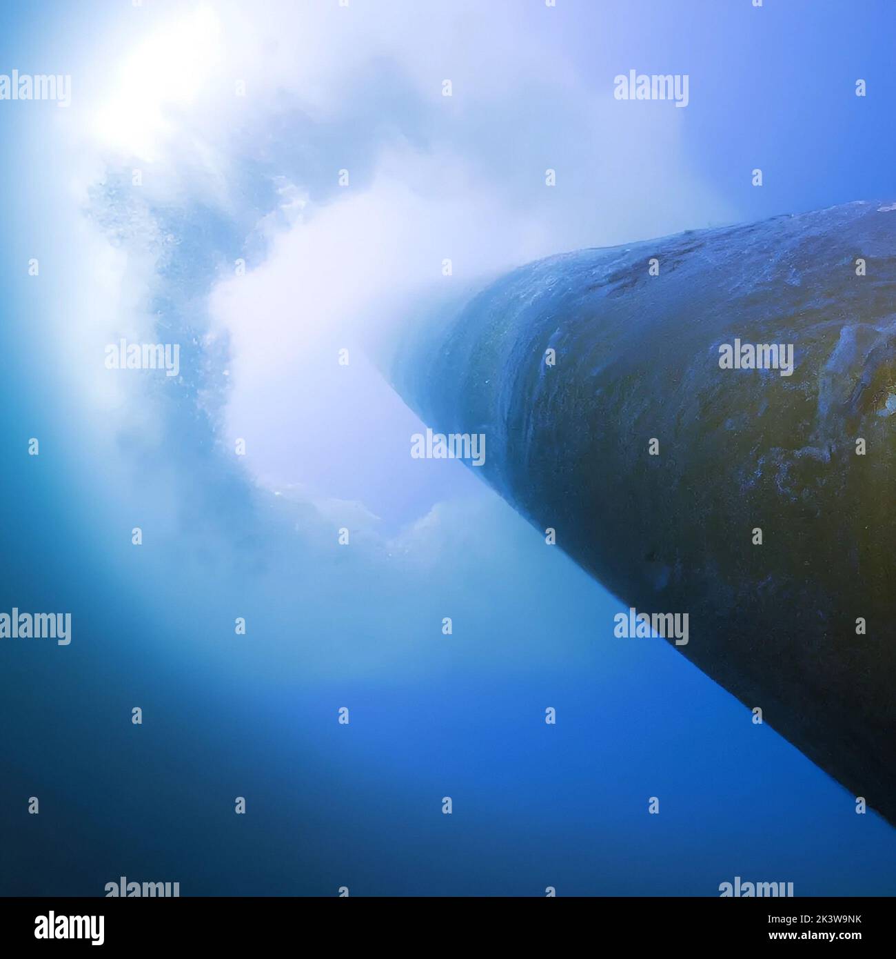 leaking nord stream gas pipeline underwater imaginary illustration