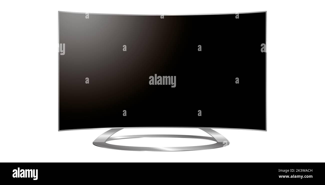Mondern curved tv isolated on a white background design element theme