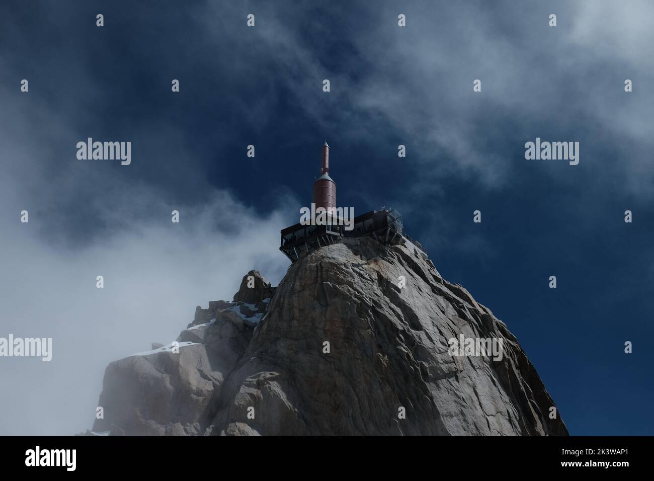 The Aiguille du Midi mountain in the Mont Blanc massif, French Alps ...