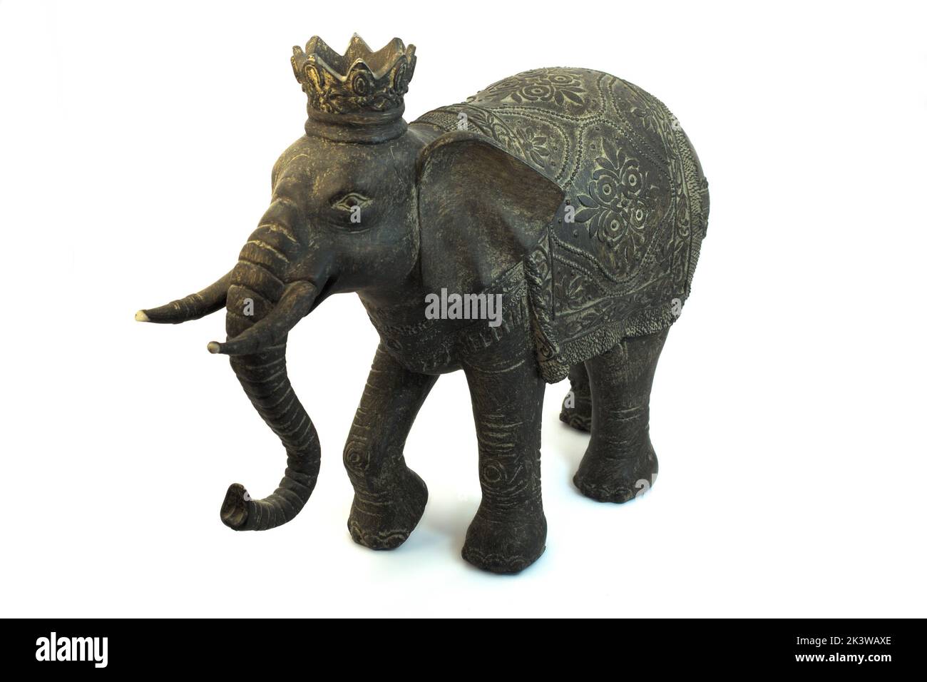 Traditional Indian souvenir. Decorative elephant sculpture isolated on
