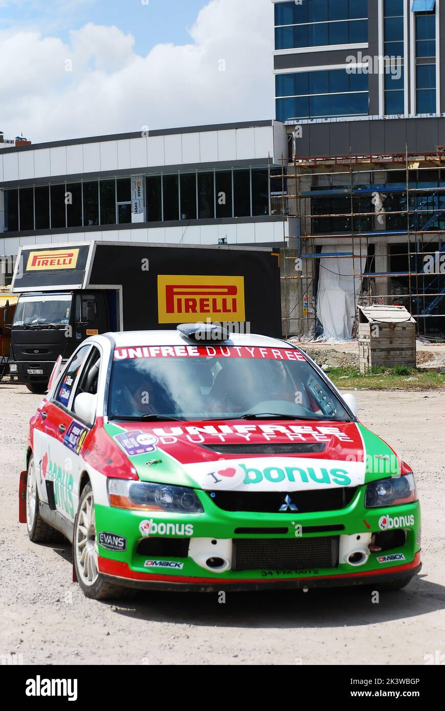 Urkyfu Racing A vertical shot of a decorated show racing car participating at the ...