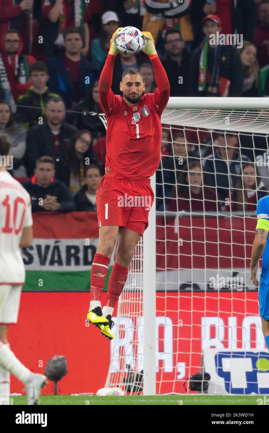 Gianluigi Donnarumma (Italy) during the UEFA 'Nations League 2022-2023' match between Hungary 0-2 Italy at Puskas Arena on September 26, 2022 in Budapest, Hungary. Credit: Maurizio Borsari/AFLO/Alamy Live News Stock Photo