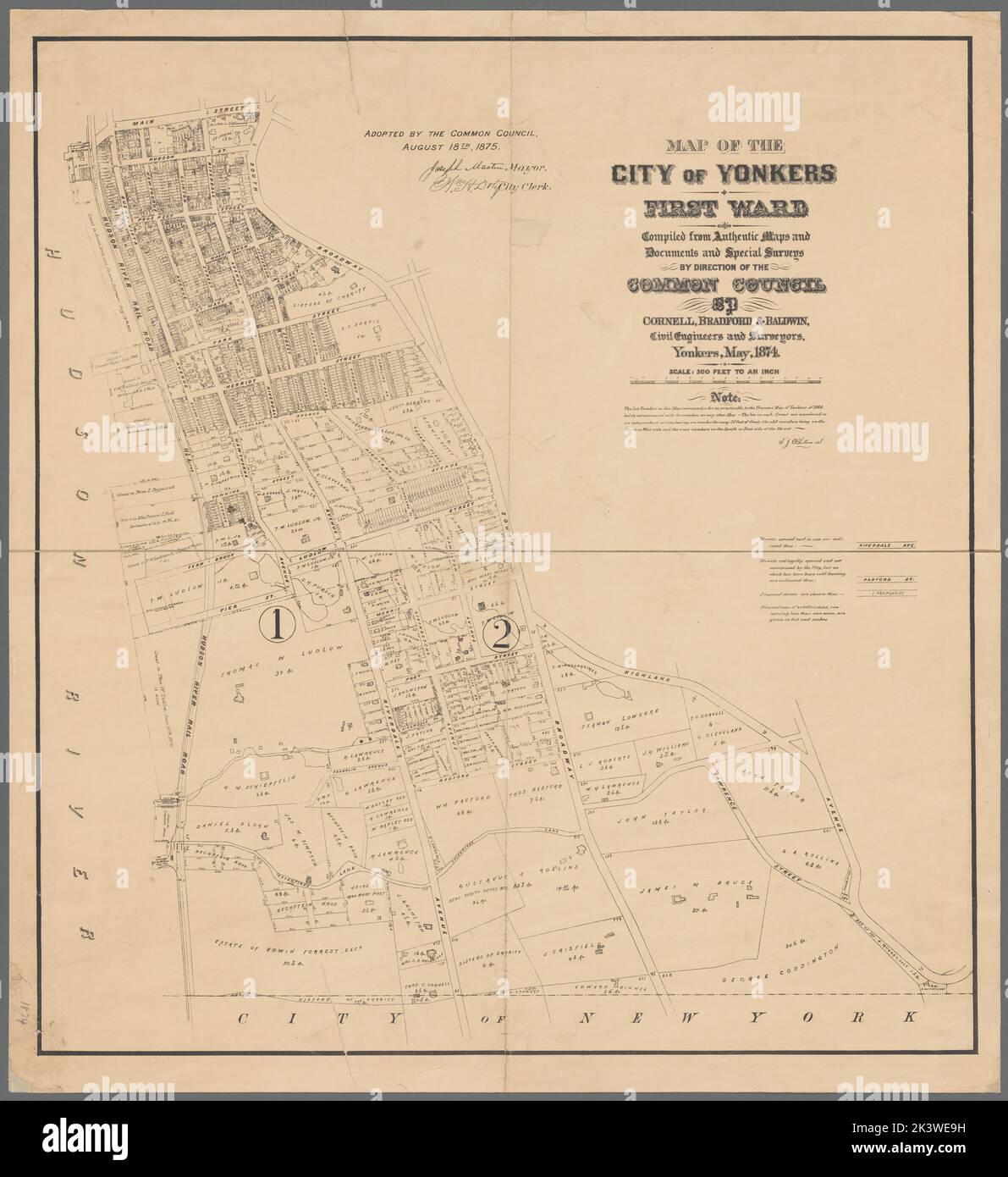 Map of the city of Yonkers, First Ward complied from authentic maps
