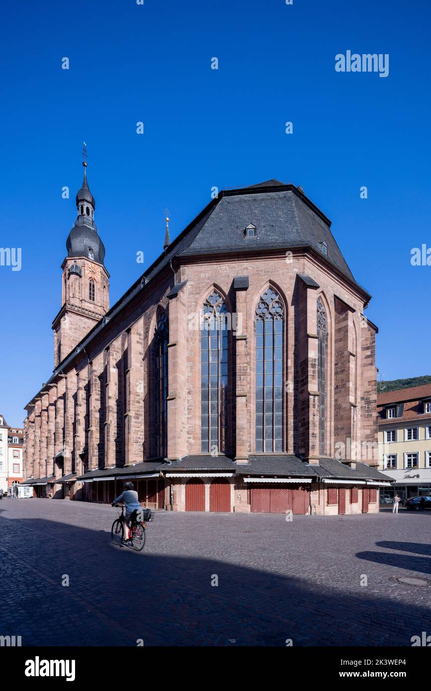 exterior, The Church of the Holy Spirit (Heiliggeistkirche), the largest church in Heidelberg, Germany Stock Photo