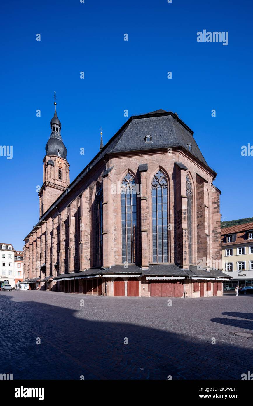 exterior, The Church of the Holy Spirit (Heiliggeistkirche), the largest church in Heidelberg, Germany Stock Photo