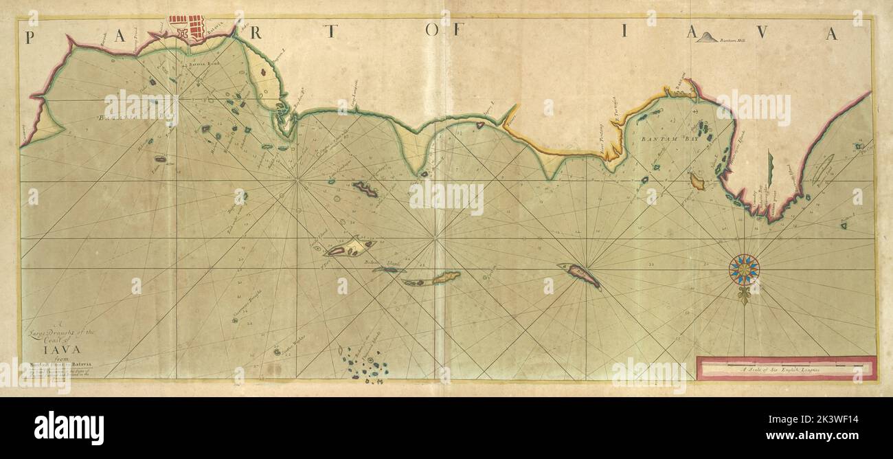 A large draught of the coast of JAVA from Bantam Point to Batavia 1702 ...
