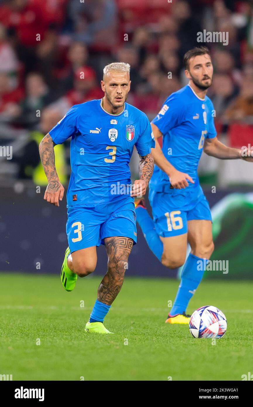 Federico Dimarco (Italy) during the UEFA 'Nations League 2022-2023' match between Hungary 0-2 Italy at Puskas Arena on September 26, 2022 in Budapest, Hungary. Credit: Maurizio Borsari/AFLO/Alamy Live News Stock Photo