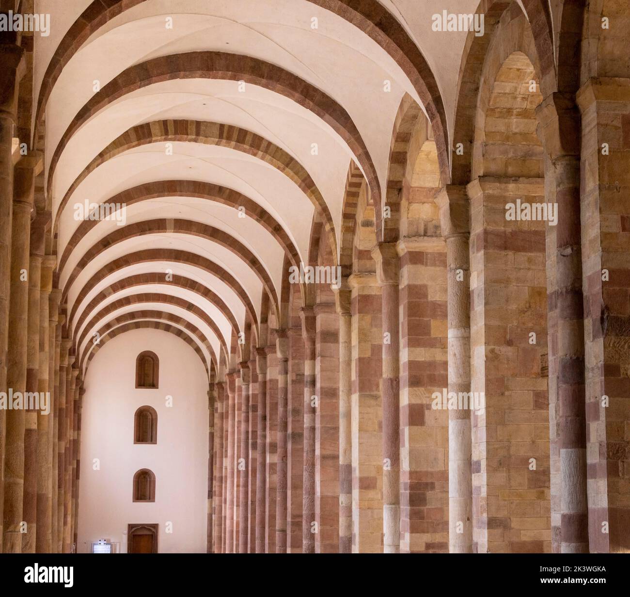 side aisle, Speyer Cathedral, Speyer, Germany Stock Photo