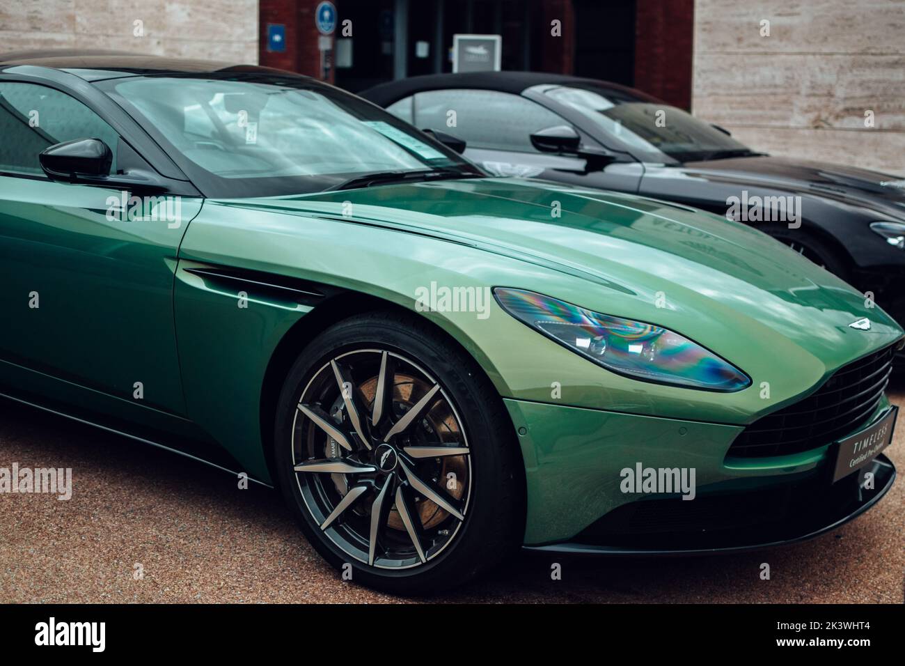 A green Aston Martin car at the Aston Martin showroom in Wilmslow Stock  Photo - Alamy