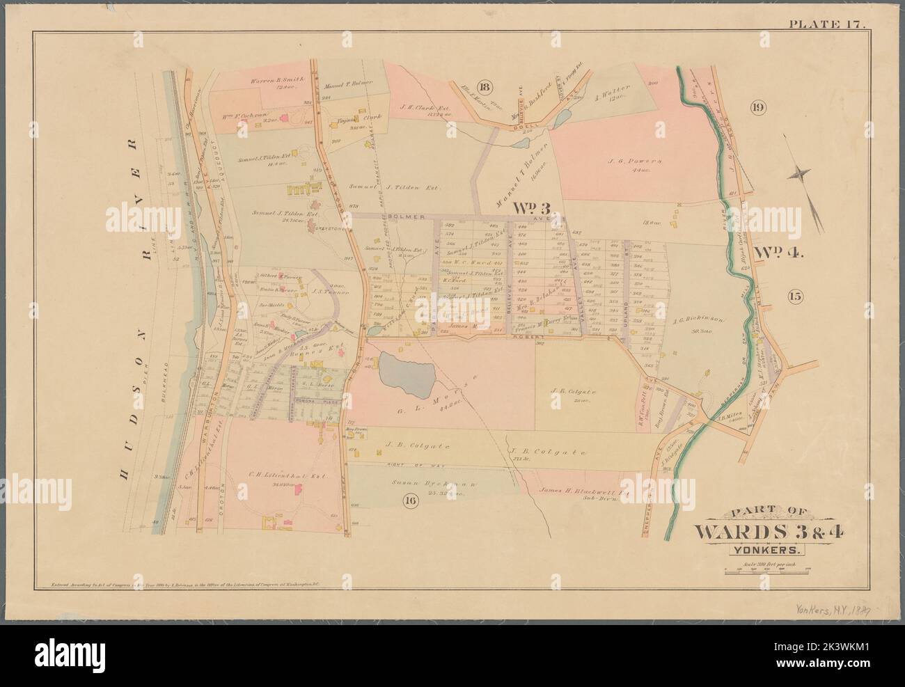 Part of Wards 3 & 4, Yonkers Cartographic. Maps, Cadastral maps. 1889 ...