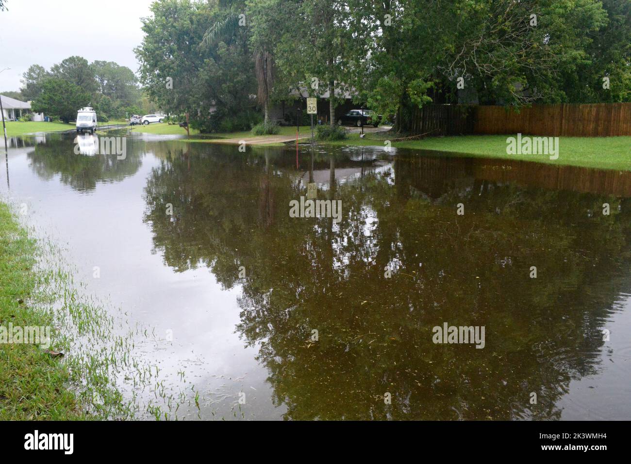 Palm bay indialantic satelitte beach flooding signs hires stock