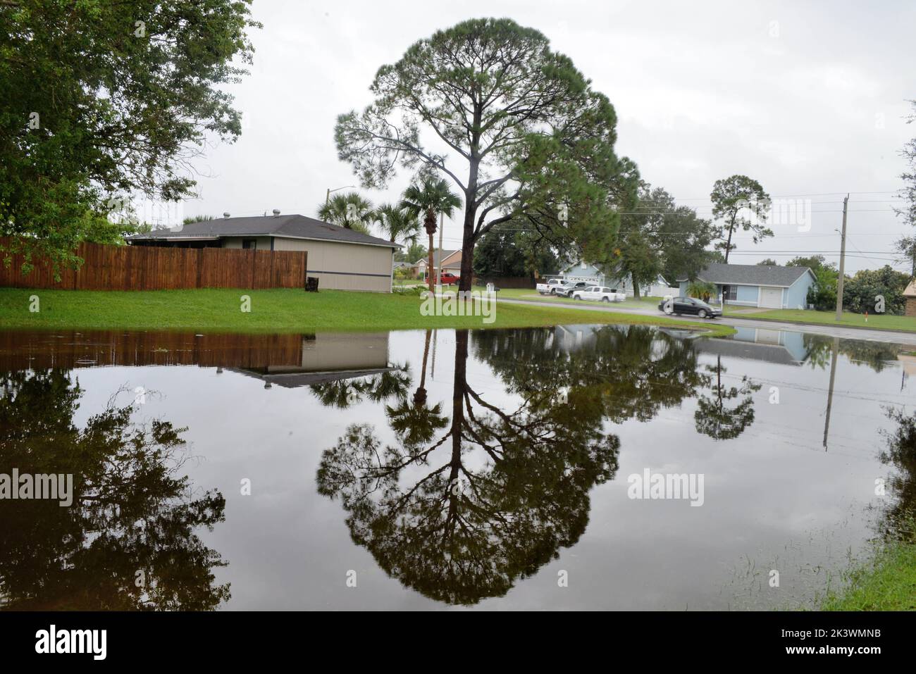 Palm bay indialantic satelitte beach flooding signs hires stock
