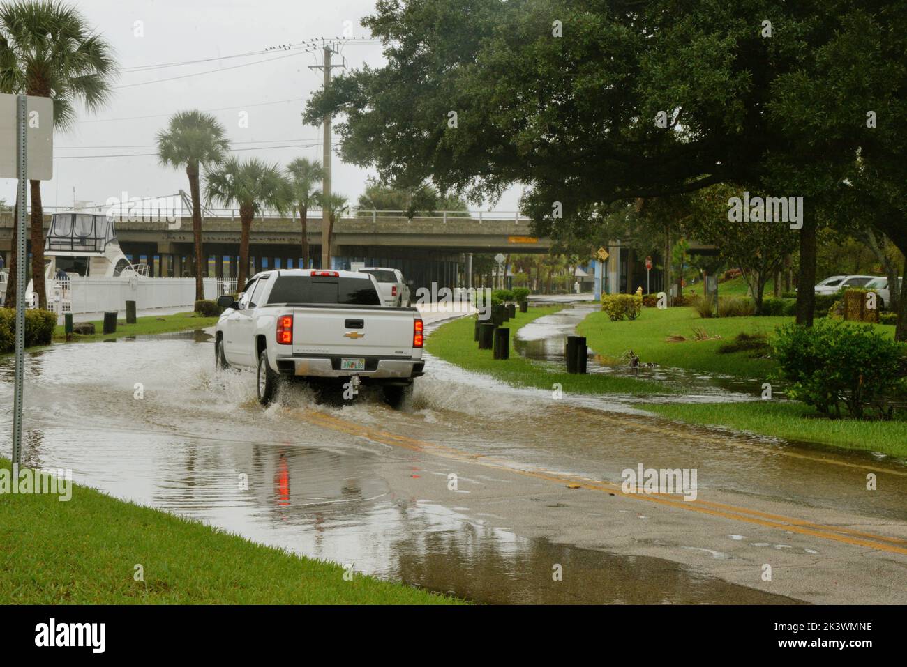 Palm bay indialantic satelitte beach flooding signs hires stock
