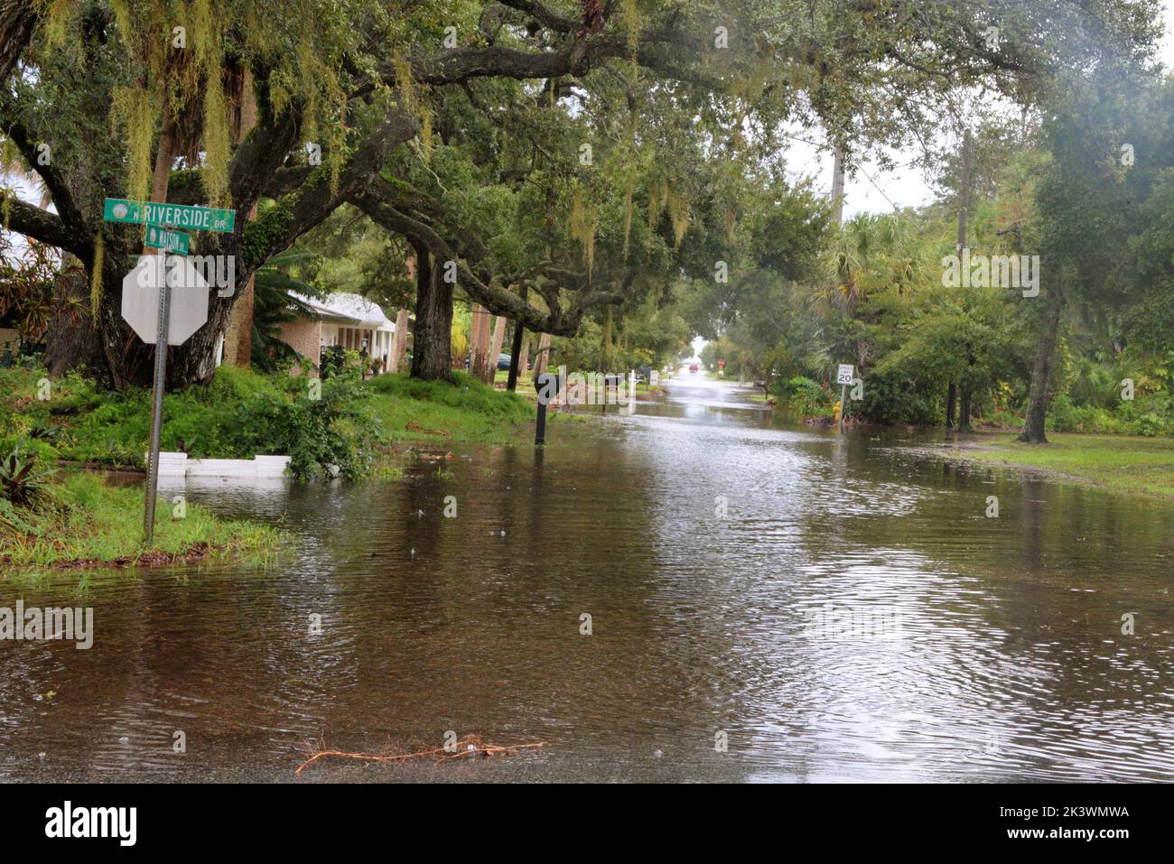 Palm bay indialantic satelitte beach flooding signs hires stock