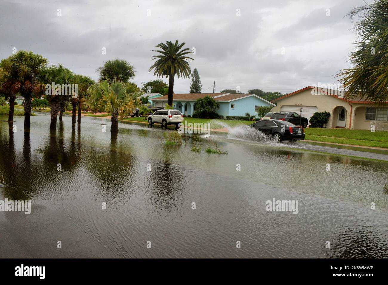 Palm bay indialantic satelitte beach flooding signs hires stock