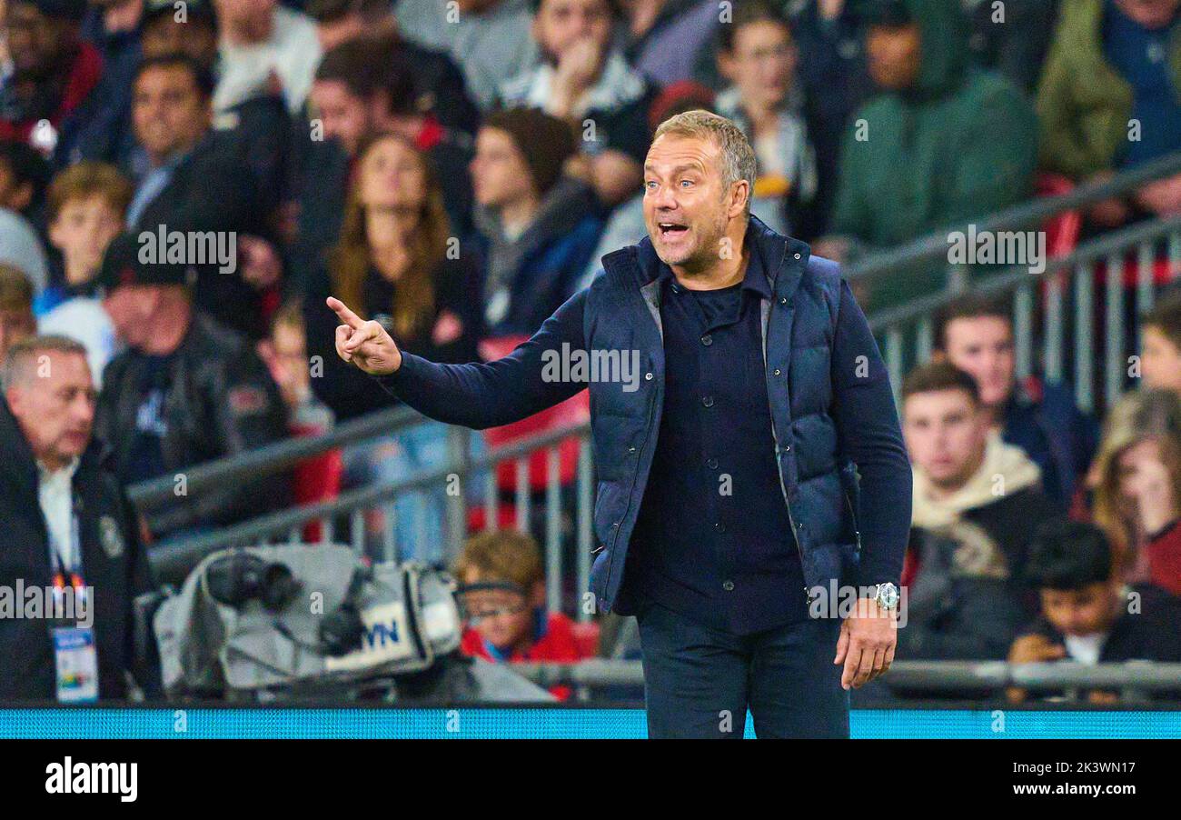 DFB headcoach Hans-Dieter Hansi Flick , Bundestrainer, Nationaltrainer,  in the UEFA Nations League 2022 match  ENGLAND - GERMANY 3-3  in Season 2022/2023 on Sept 26, 2022  in London, Great Britain.  © Peter Schatz / Alamy Live News Stock Photo