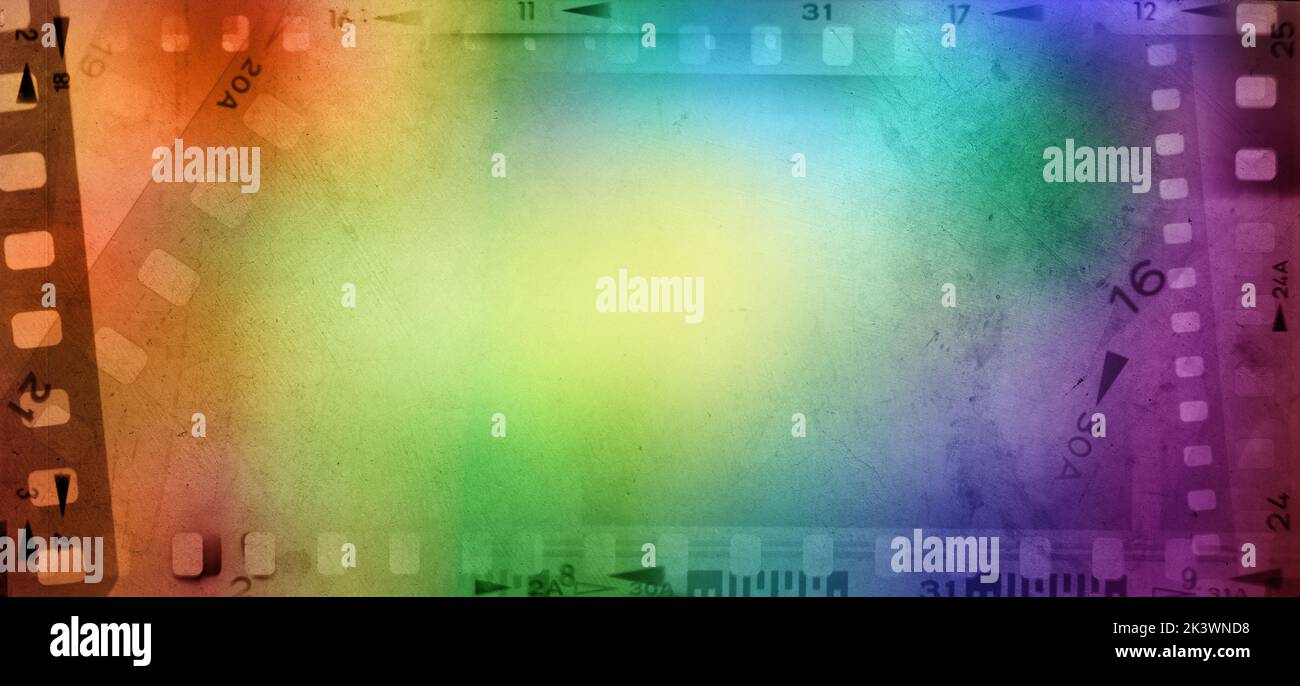 Colorful film negative frames background Stock Photo