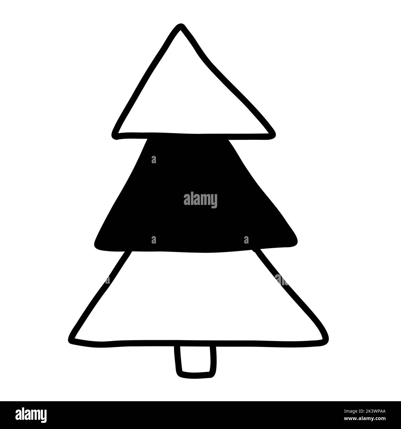 Hand drawn doodle Christmas tree in vector format for web, print, or ...