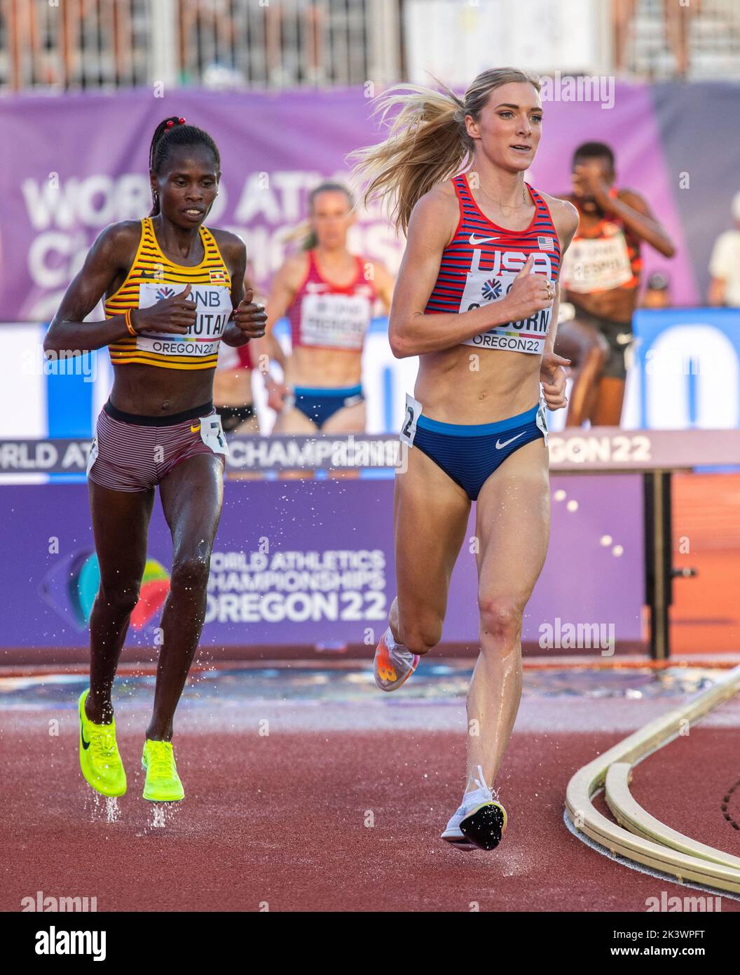 Emma Coburn of the USA competing in the women’s 3000m steeplechase