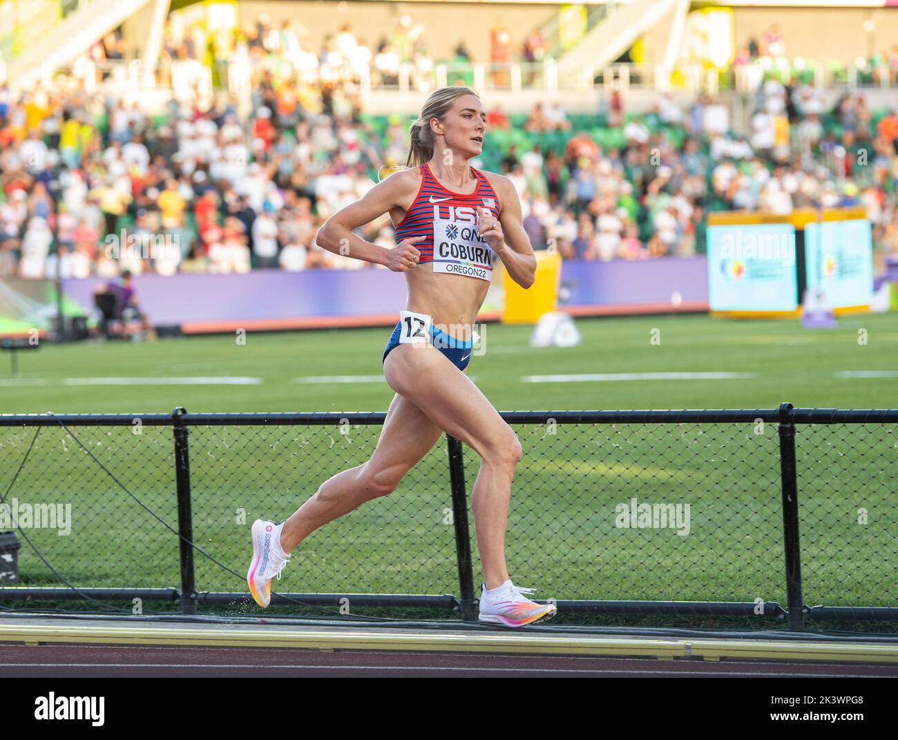 Emma Coburn of the USA competing in the women’s 3000m steeplechase