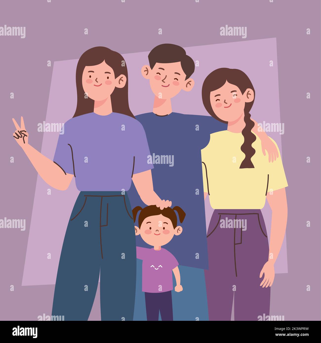 four korean family members scene Stock Vector Image & Art - Alamy