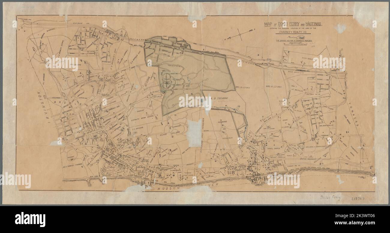 Map of Dobbs Ferry and Hastings showing the general location of the