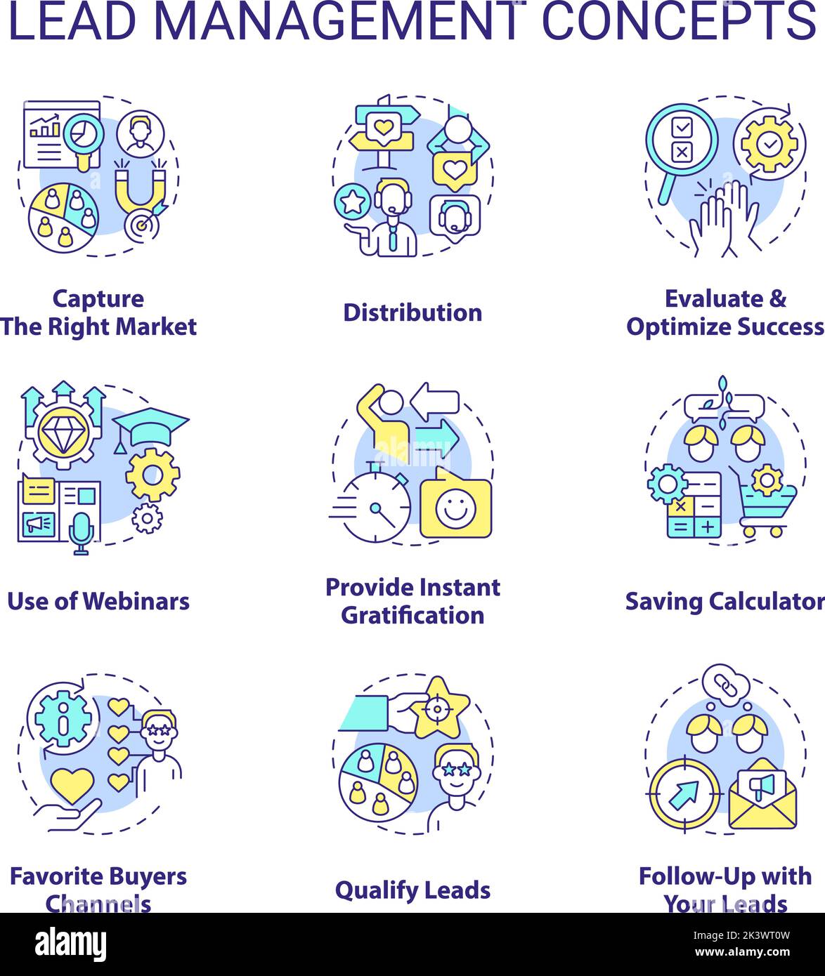 Lead management concept icons set Stock Vector Image & Art - Alamy