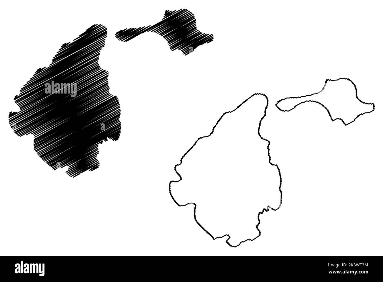 Feni islands (New Guinea, Pacific Ocean, Bismarck Archipelago) map