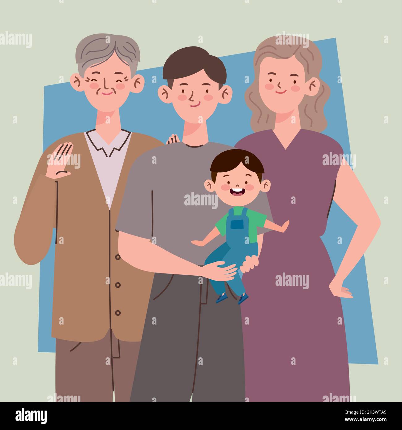 four korean family members picture Stock Vector Image & Art - Alamy