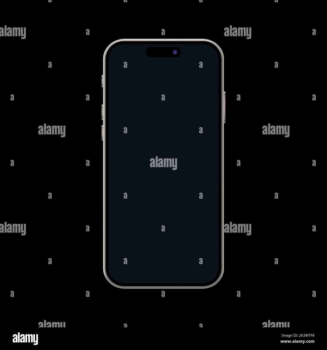 new realistic smartphone front with dark screen Stock Vector Image