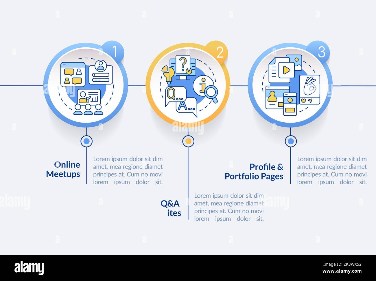 Online professionals networking circle infographic template Stock