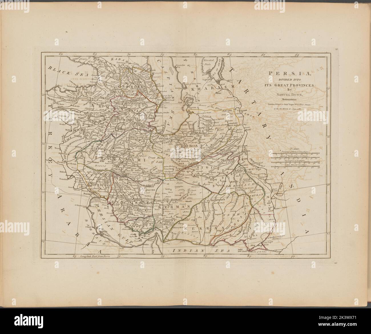 Persia, divided into its great provinces 1786. Dunn, Samuel, d. 1794 