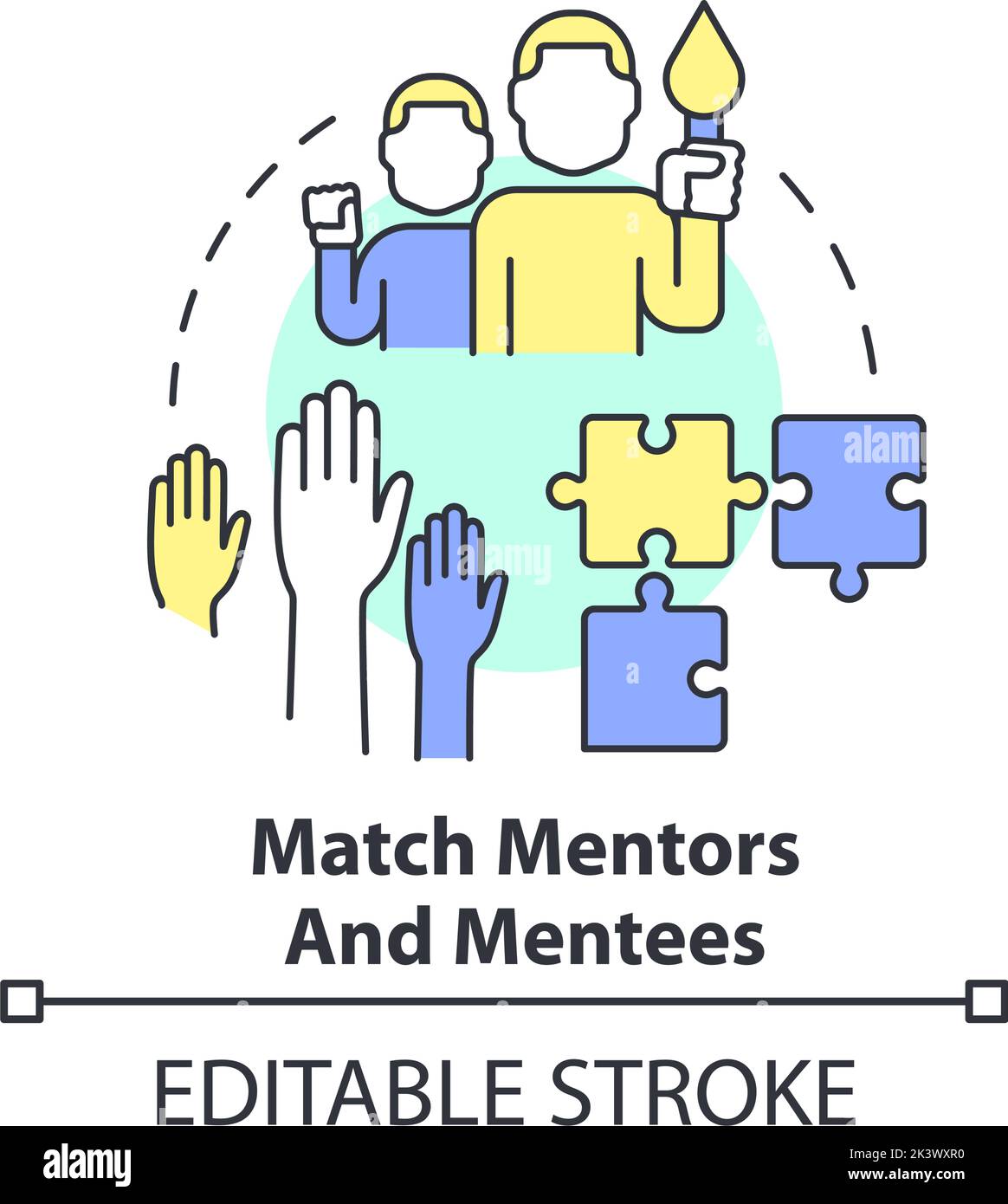 Match mentors and mentees concept icon Stock Vector Image & Art - Alamy