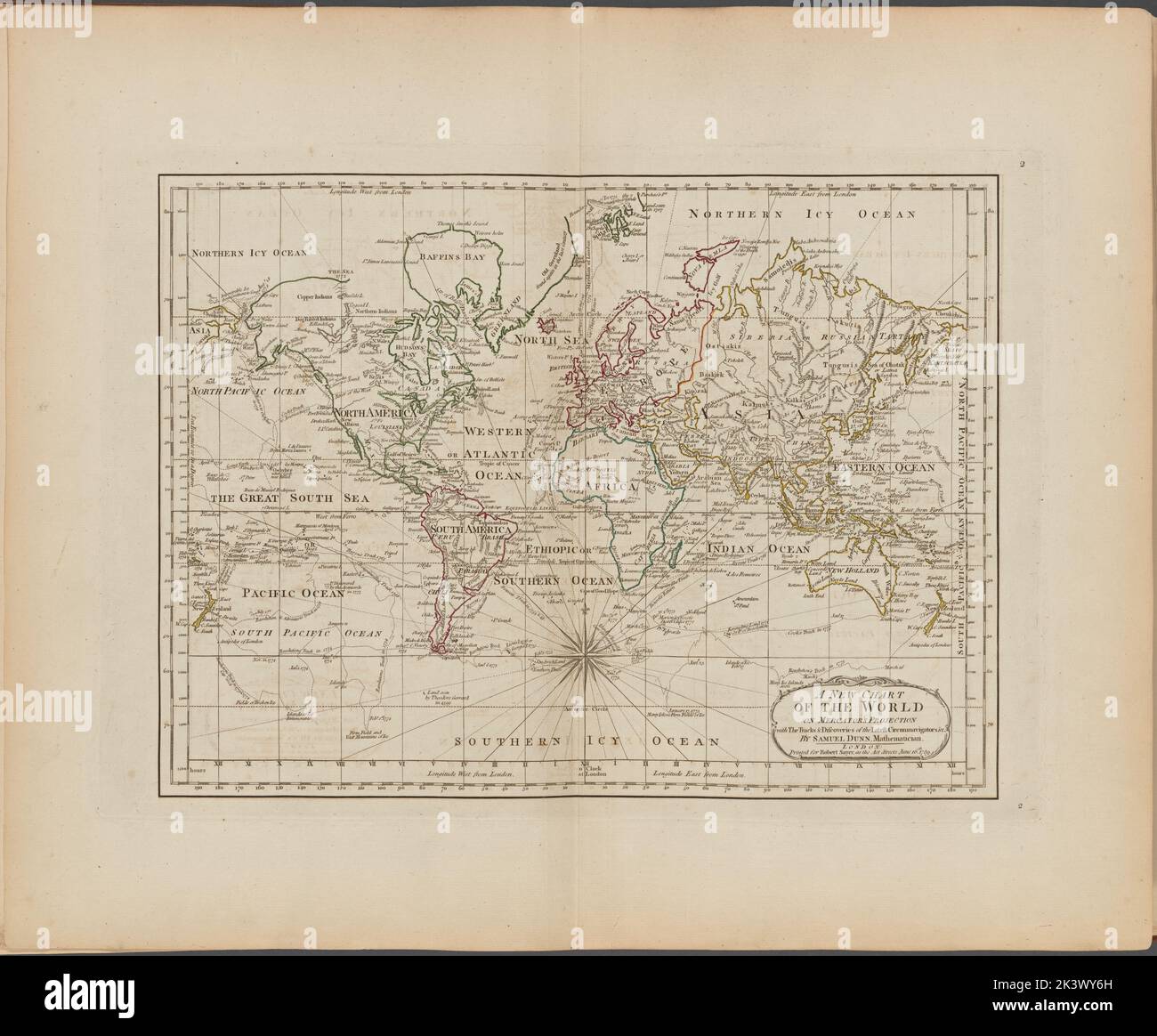 A New Chart Of The World On Mercator's Projection With The Tracks ...