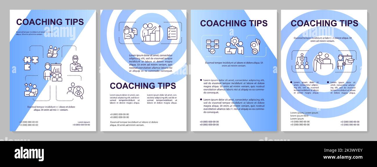 Mentoring advices blue gradient brochure template Stock Vector