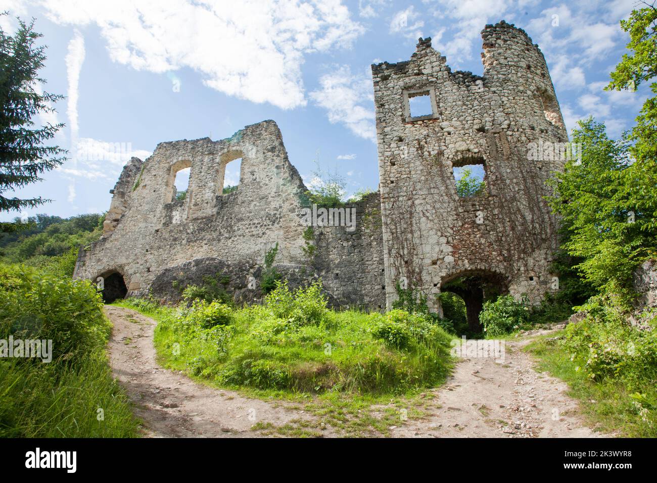 Ruins of ancient old town in Samobor, Croatia. Stock Photo