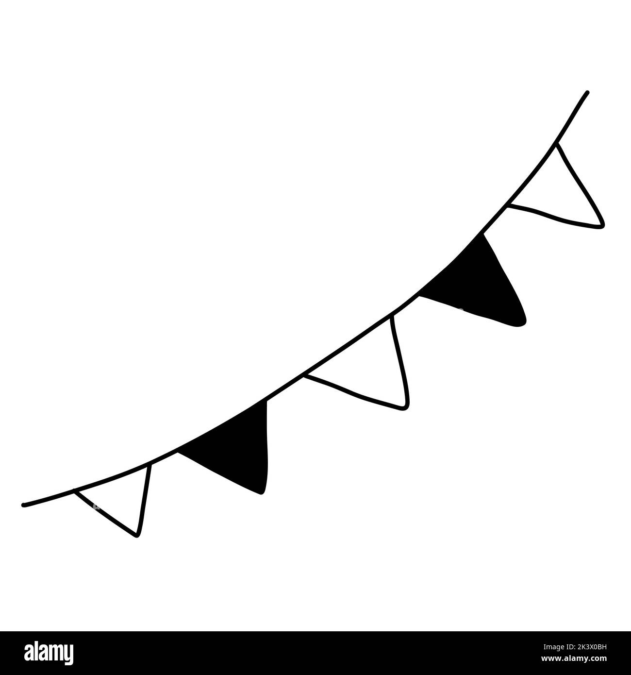 Hand drawn doodle of garland vector illustration for web card design