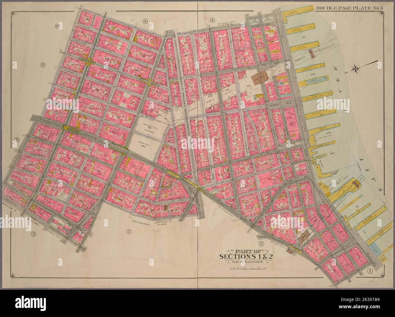 Map of part of sections 1 & 2, including the approach to the Manhattan