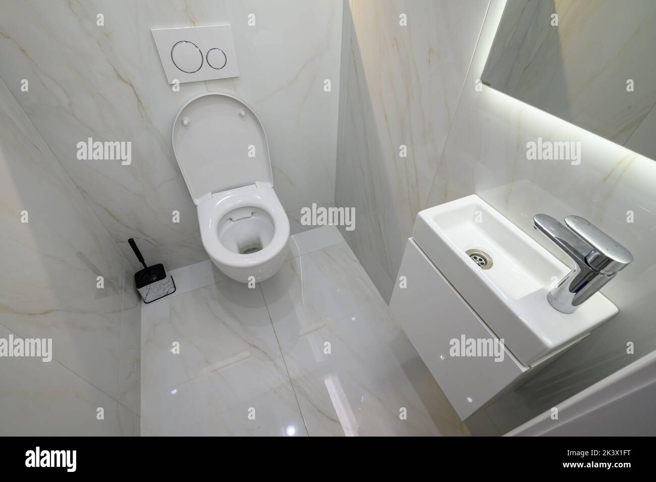 Small toilet bathroom interior Stock Photo Alamy