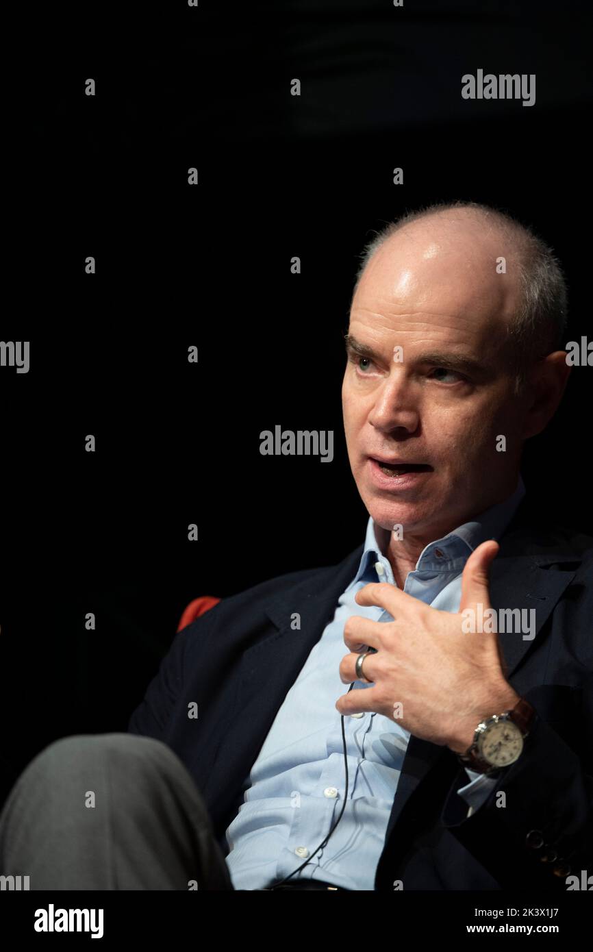 Executive editor of the New York Times, JOE KAHN, makes a point during an interview session at the annual Texas Tribune Festival in downtown Austin on September 24, 2022. Stock Photo