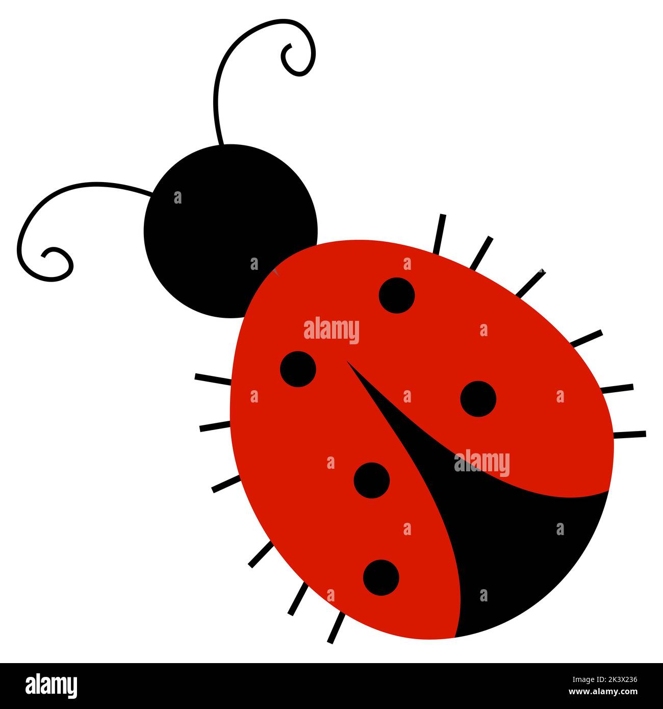 Vector ladybug in cartoon hand drawn flat style. Insects Stock Vector