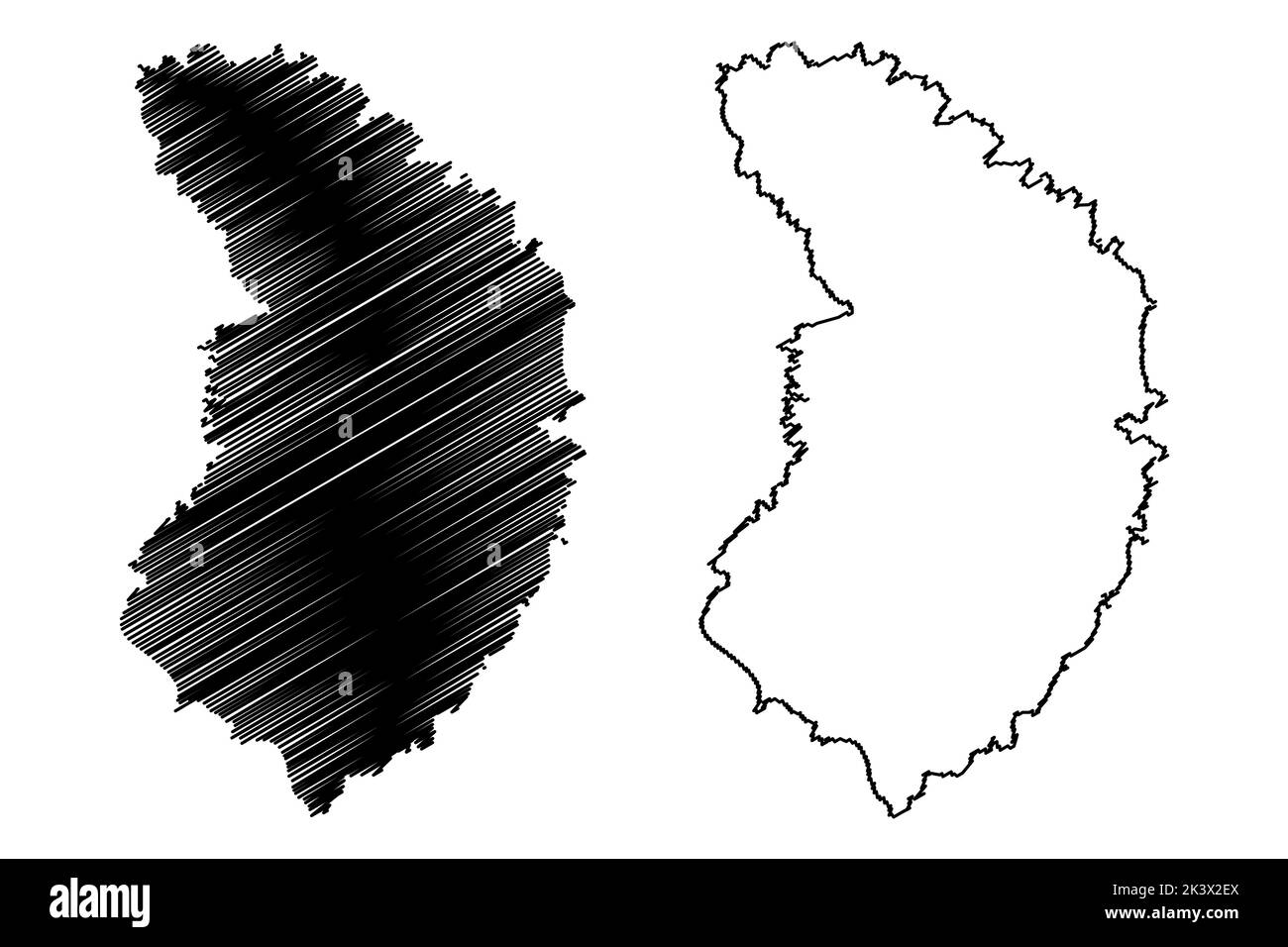 Fatu Hiva island (France, French Republic, Pacific Ocean, Marquesas Islands Archipelago, French Polynesia) map vector illustration, scribble sketch Fa Stock Vector