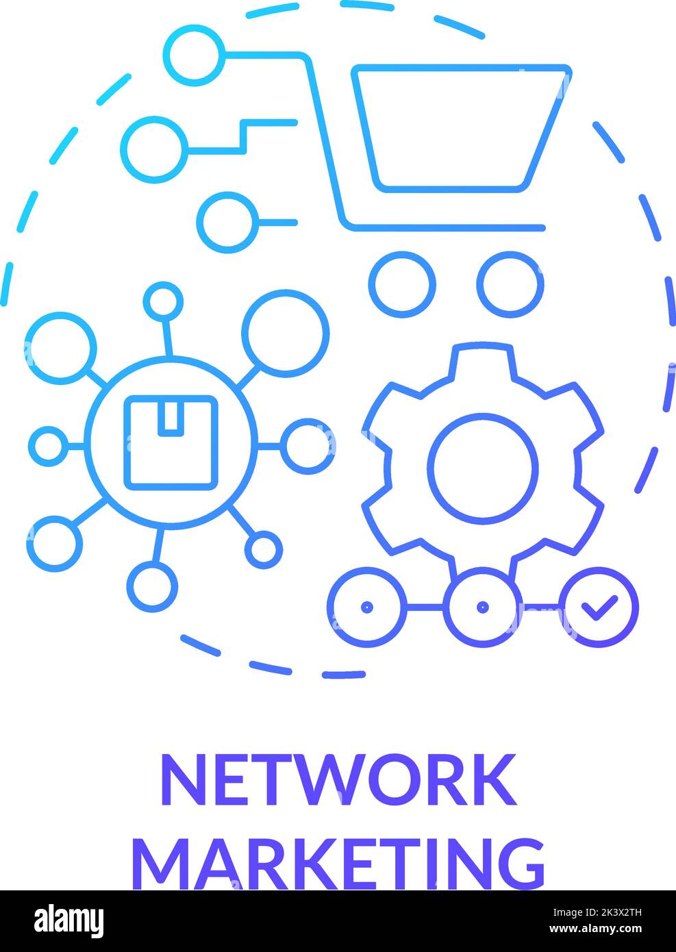 Network marketing blue gradient concept icon Stock Vector