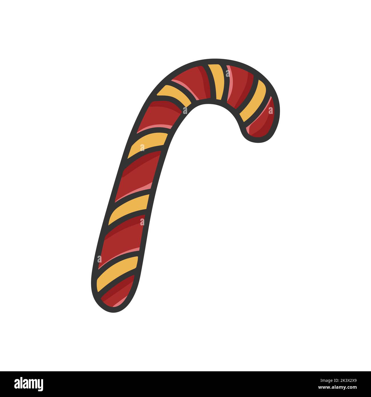 Striped Festive Christmas Container Cartoon Clipart. New Years 
