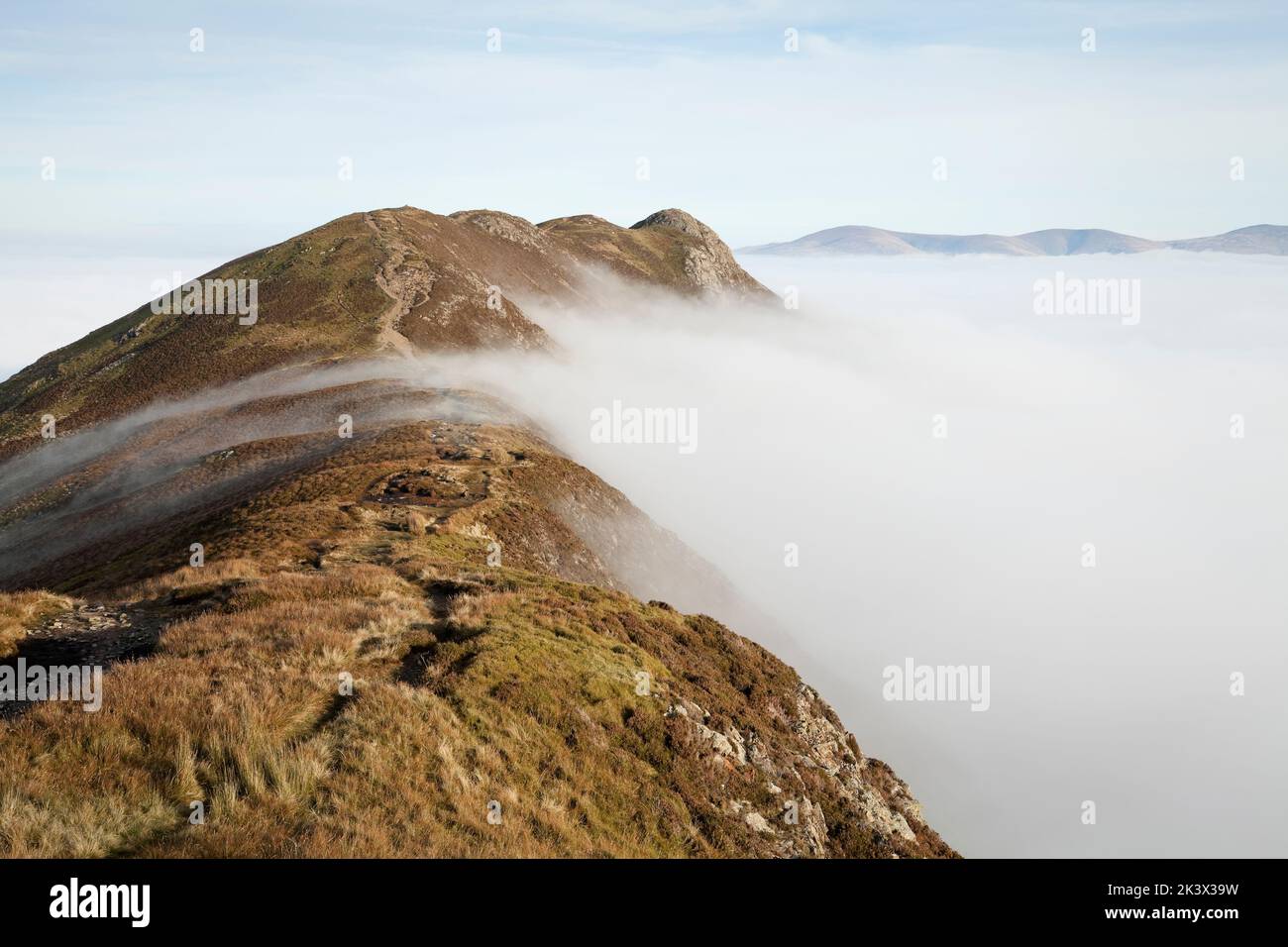 Causey Pike summit above a cloud inversion, seen from Scar Crags, Lake ...