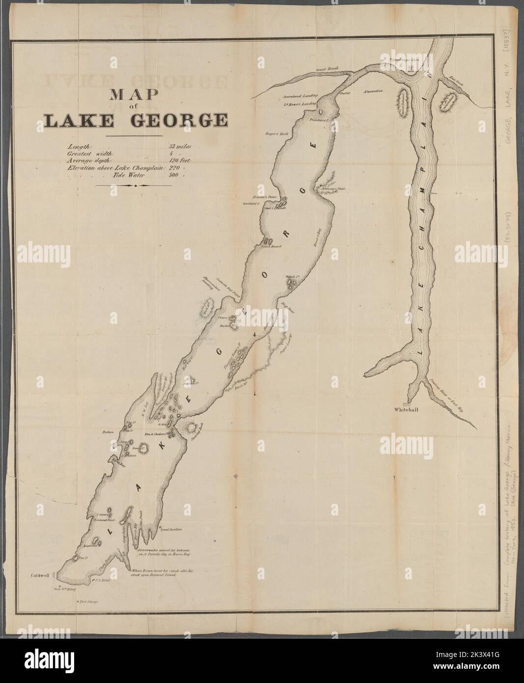Map of Lake George Cartographic - Map Of Lake George Cartographic Maps 1853 Lionel Pincus And Princess Firyal Map Division Lakes New York State Lake George Ny Champlain Lake 2K3X41G 