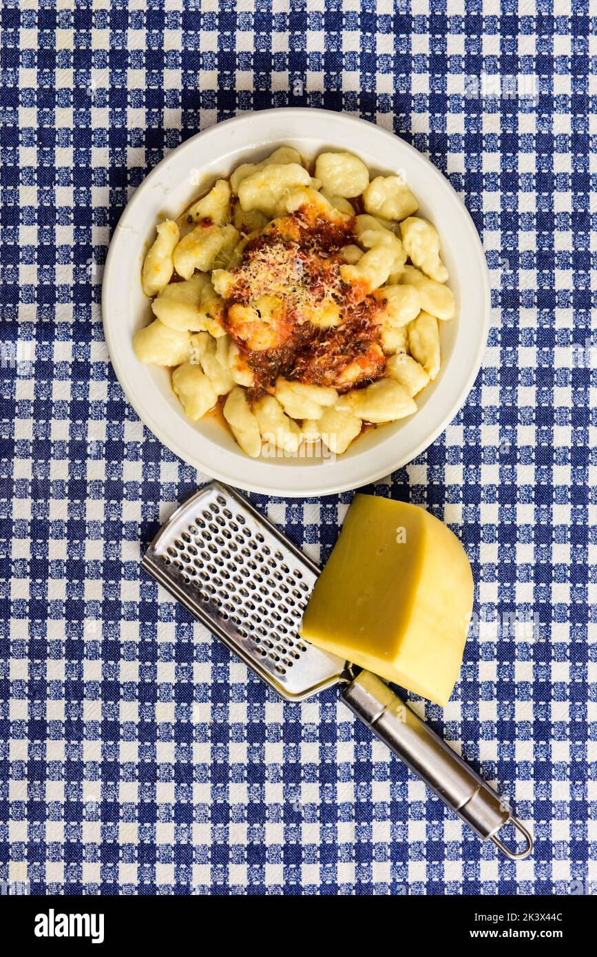 Italian pasta with cheese.Argentine cuisine Stock Photo