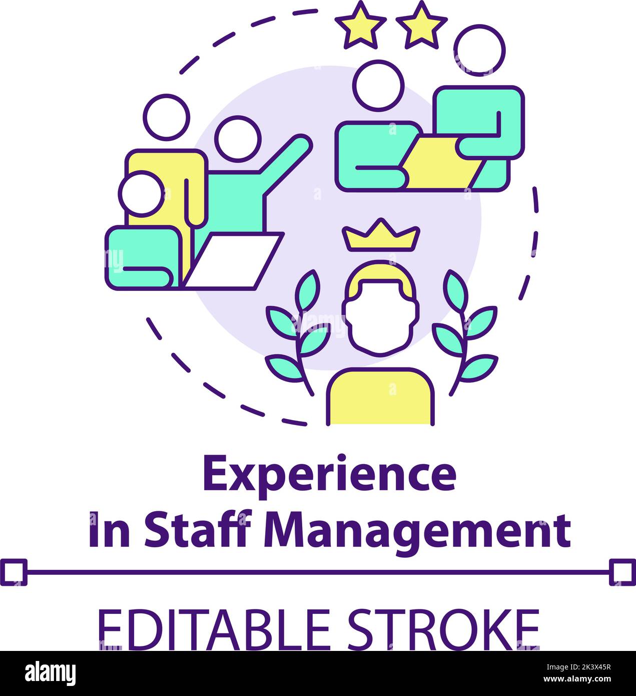 Experience in staff management concept icon Stock Vector Image & Art
