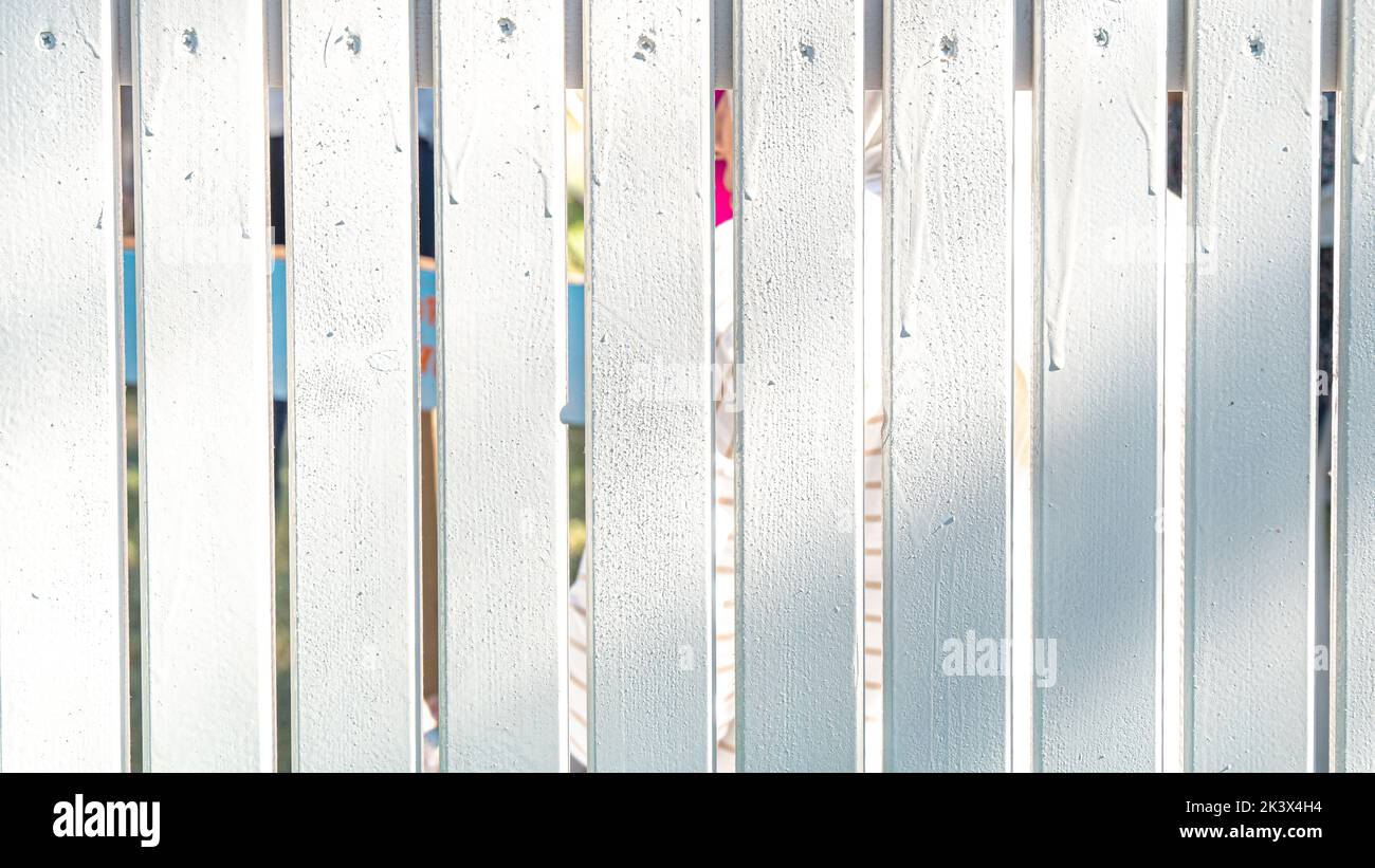 White wooden boards vertical background lines Stock Photo